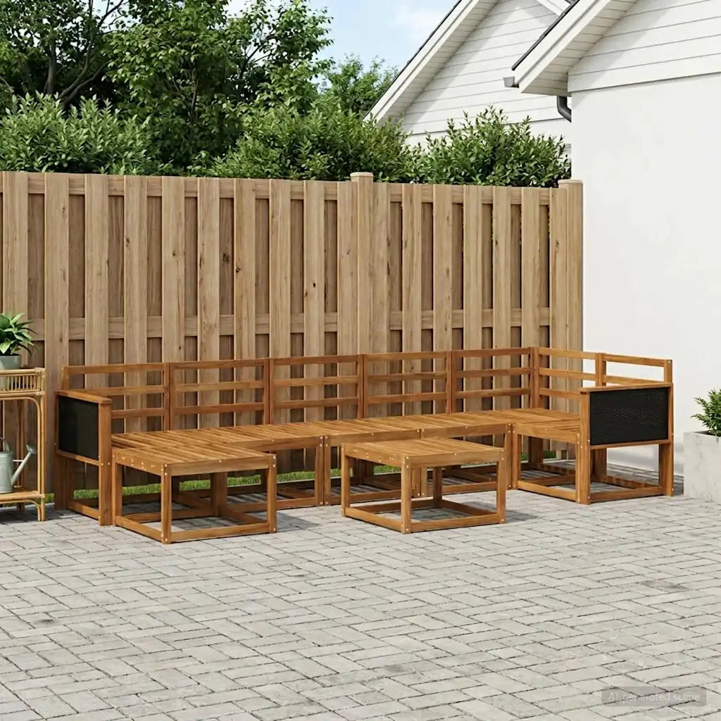 Set di divani da esterno 8 pcs Naturale