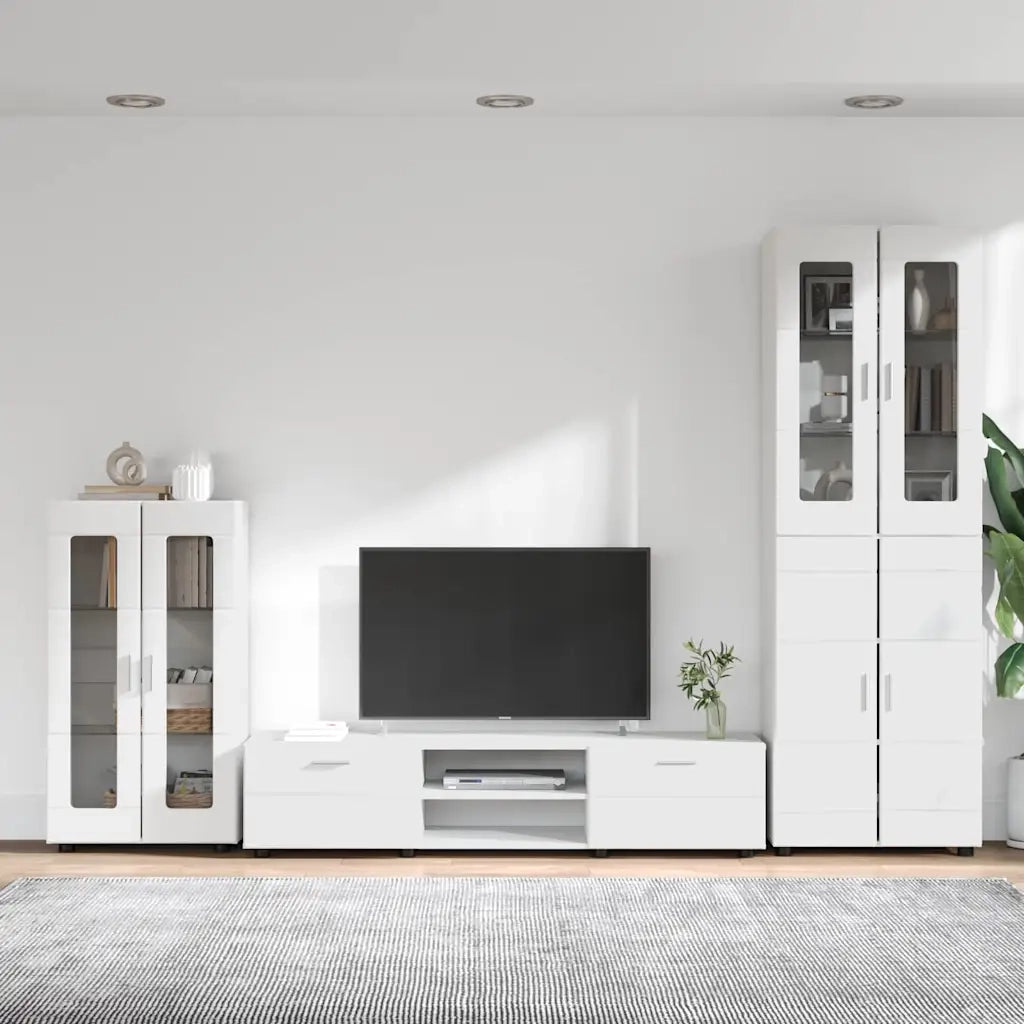 Set mobile TV con porta FLORIN 3 pcs Bianco Legno multistrato 3397974