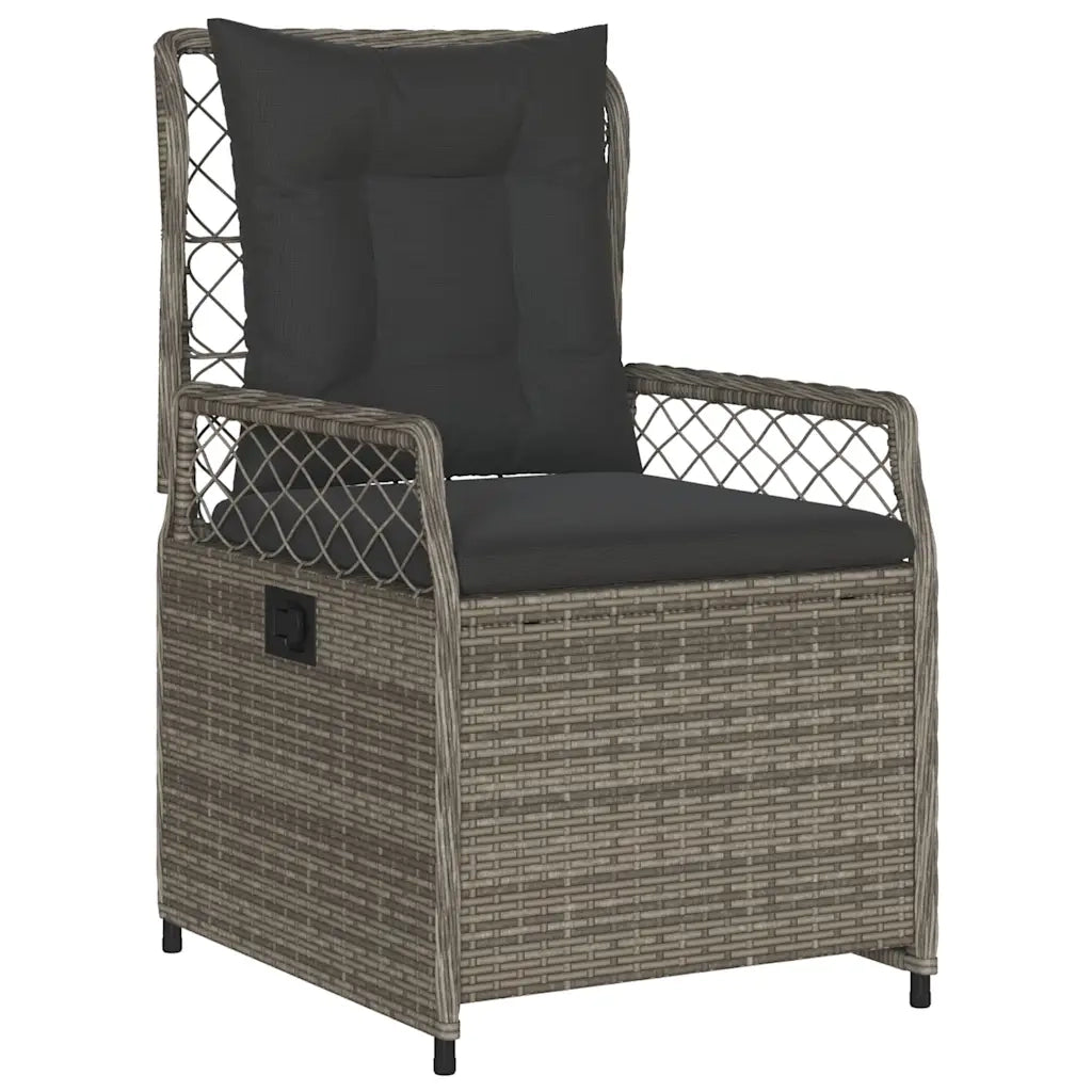 Set da Pranzo da Giardino 5 pz con Cuscini in Polyrattan Grigio 3262994