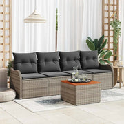 Set Divano da Giardino 5 pcs Grigio polyrattan 3356179