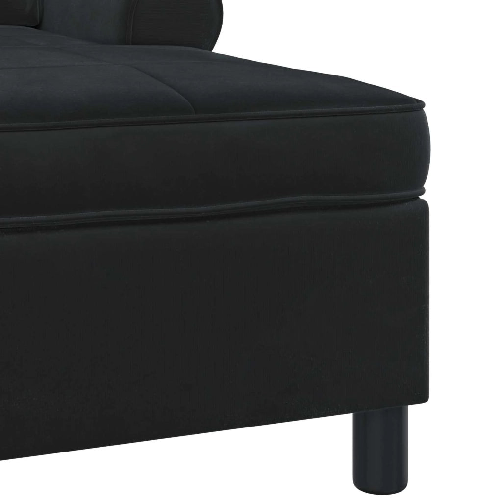 Chaise Lounge | Sedia a Sdraio con cuscino Nero 91 x 157 x 91 cm Velluto CFW2688990