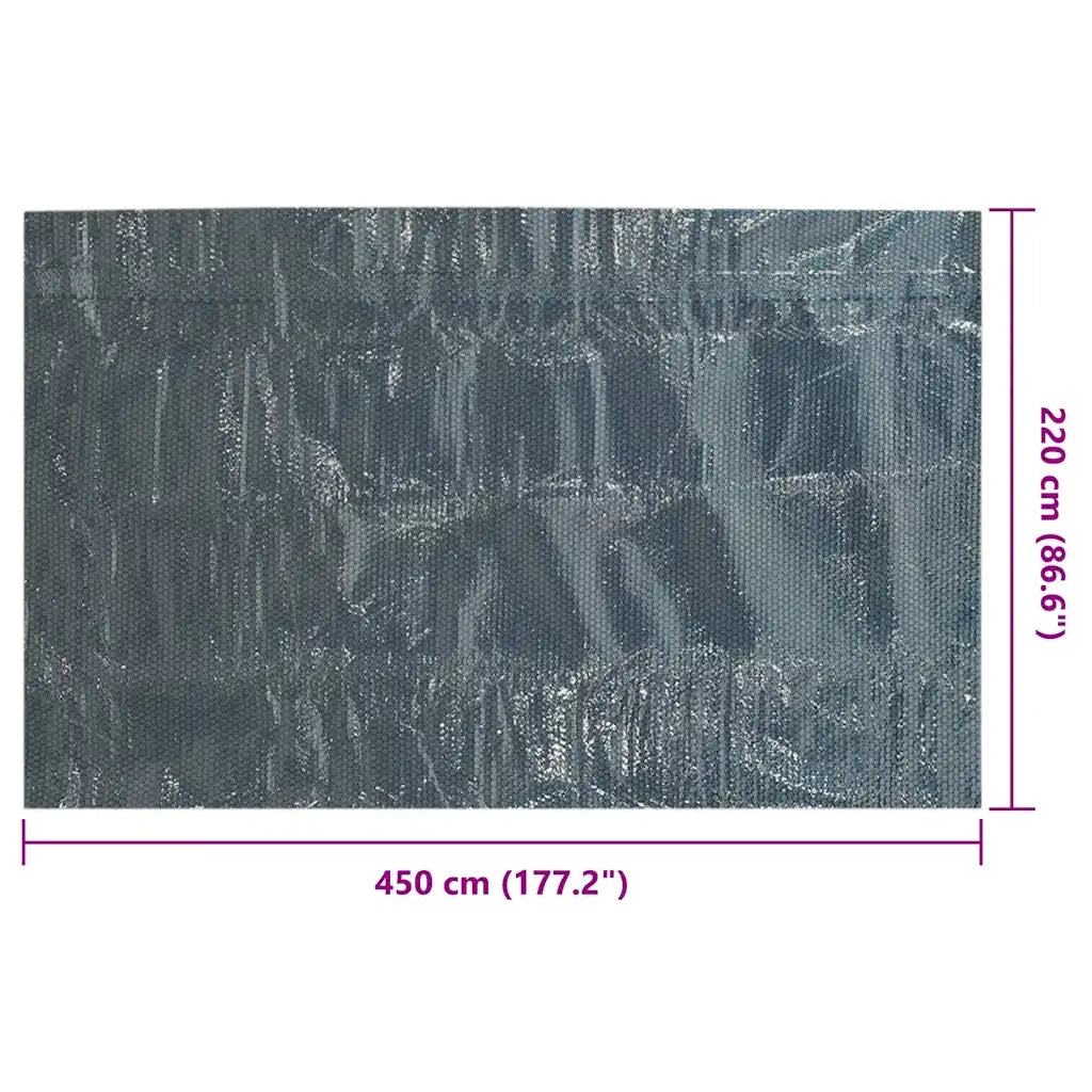 Pellicola Galleggiante Solare PE Piscina 450x220 cm Nero e Blu CFW9336806
