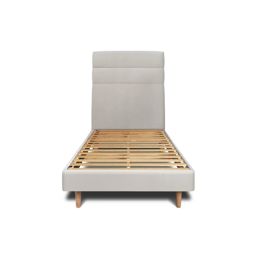 Letto 90x190 cm con testiera in linea - Tessuto velluto