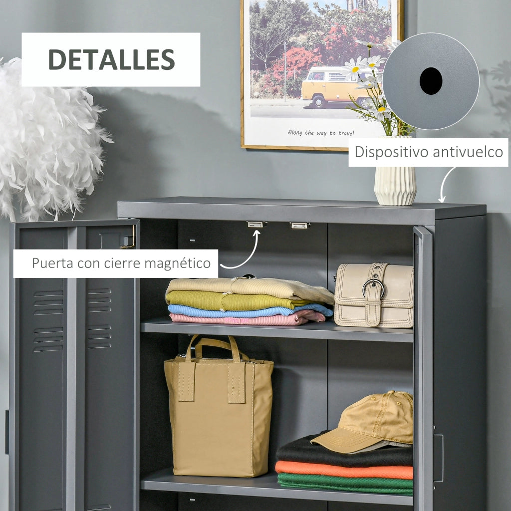 Armadio metallico con ante ¨C Minimal ¨C grigio 75x33x110 cm