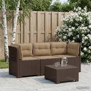 Divano da giardino 3 posti con cuscini in look rattan PP 3443840