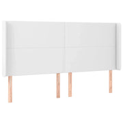 Testiera | Testata ad Orecchio Bianca 203x23x118/128 cm in Similpelle