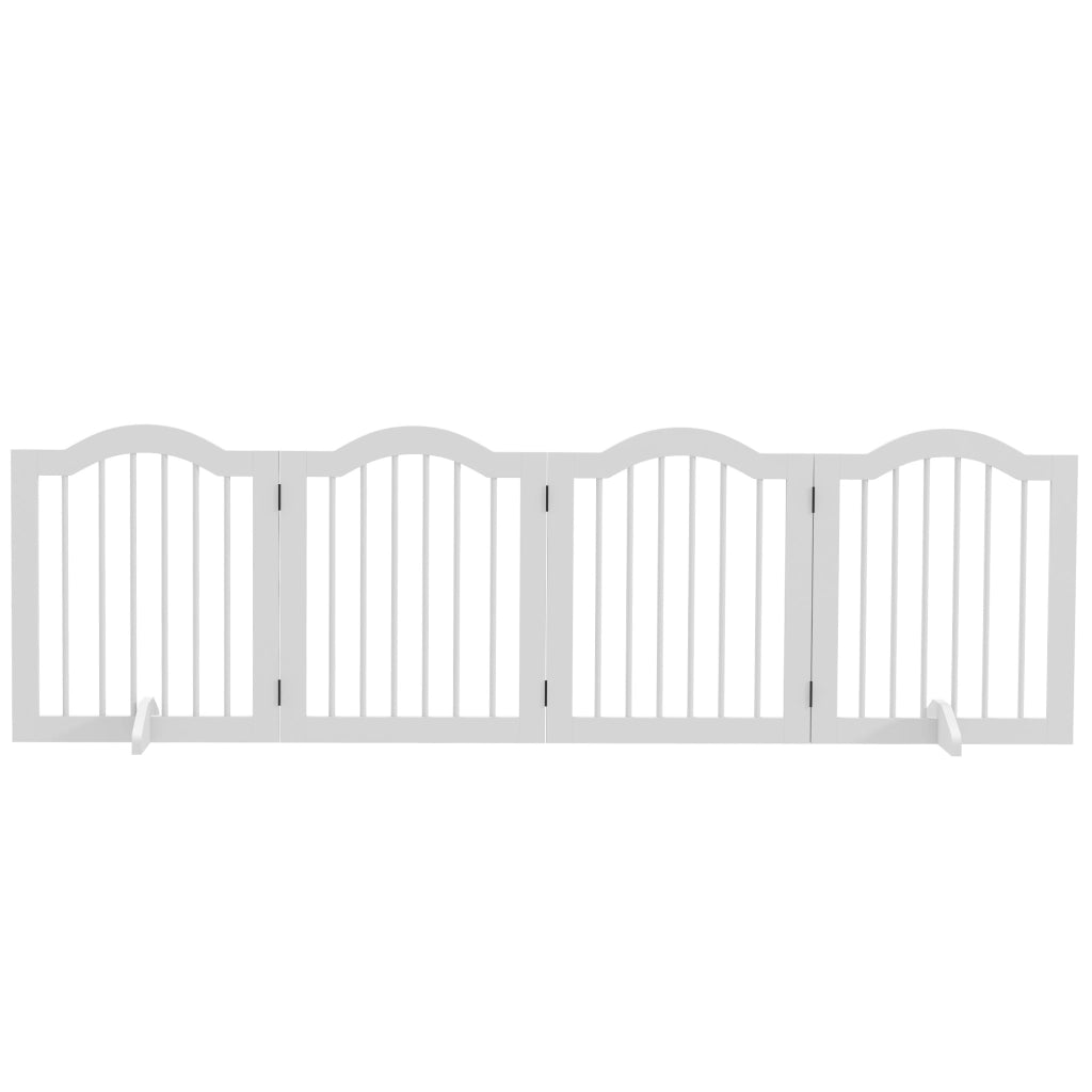 Cancello per cani pieghevole ¨C Minimal ¨C MDF/legno massello, 4 pannelli, bianco