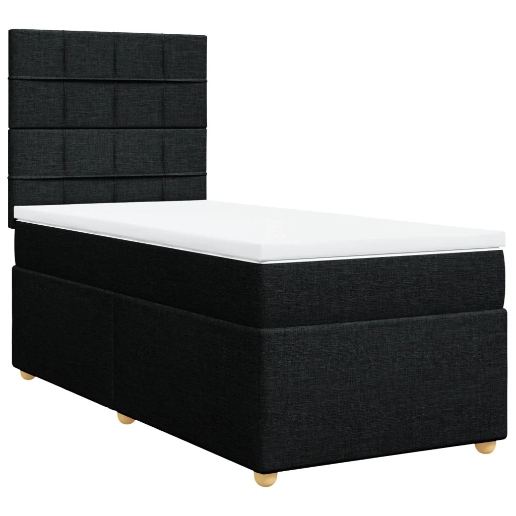 Giroletto a Molle con Materasso Nero 80x200 cm inTessuto 3293409