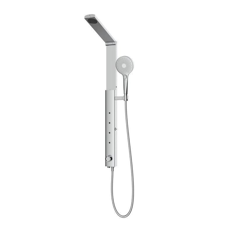 Colonna doccia 3 getti con braccio doccia pieghevole cromata - serie Calla