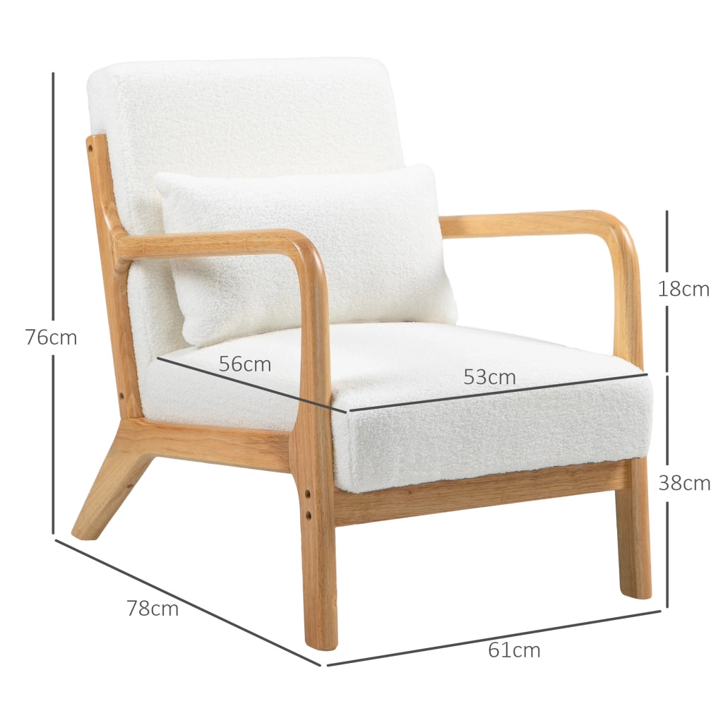 Poltrona relax ¨C zephmum ¨C velluto crema con struttura legno