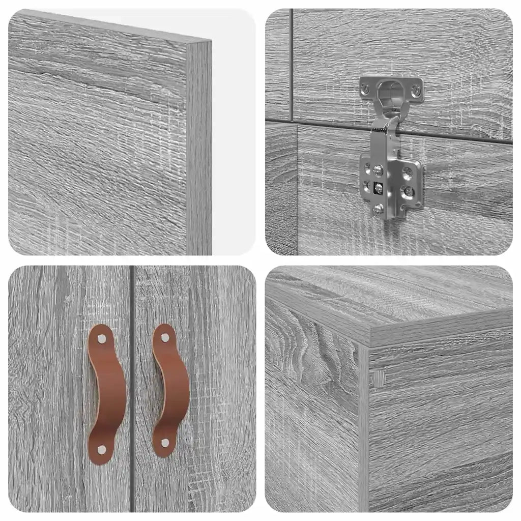 Struttura letto con contenitore-Giroletto con contenitore Grigio Sonoma 90 x 190 cm
