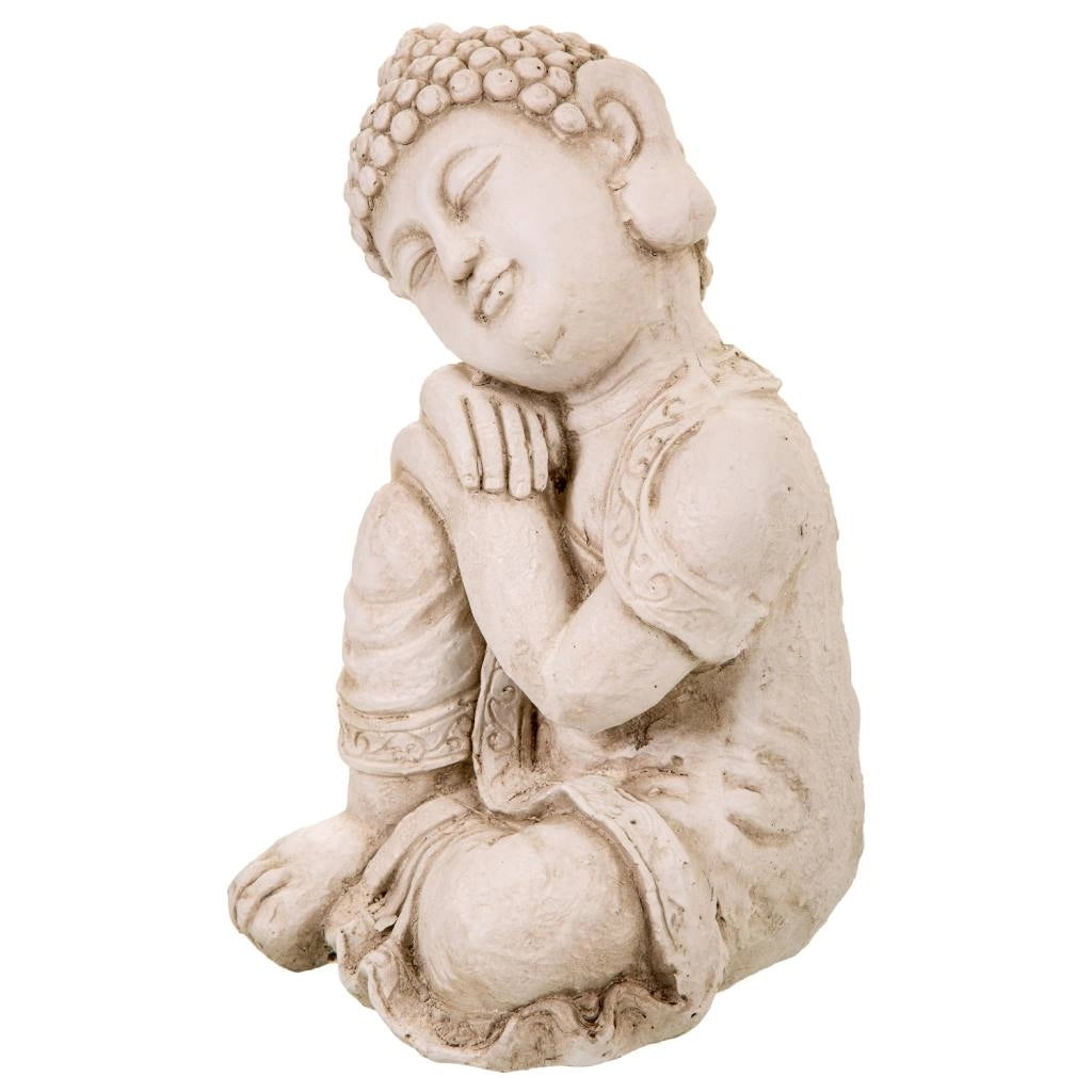 Buddha decorativo in magnesio grigio 25x25x35h