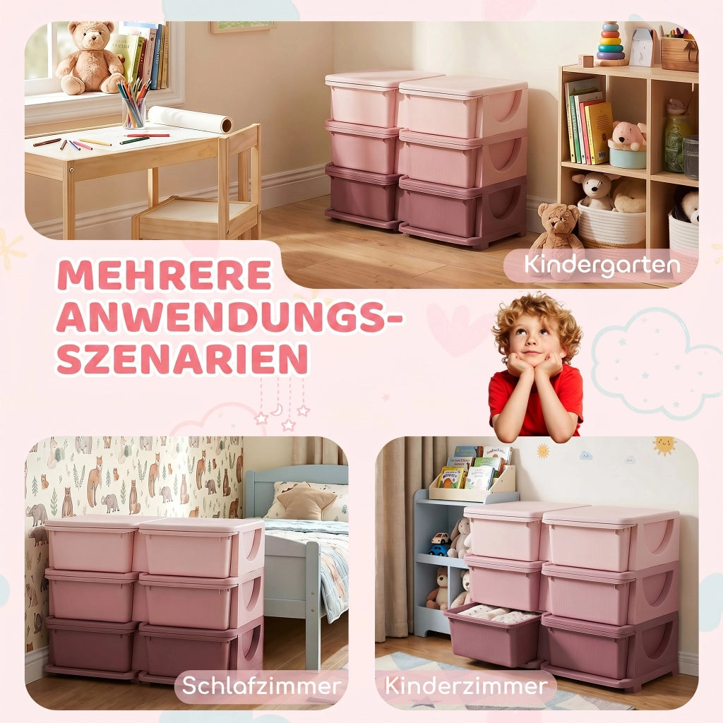 Cassettiera Bambini 3 Cassetti ¨C Xylo ¨C Rosa