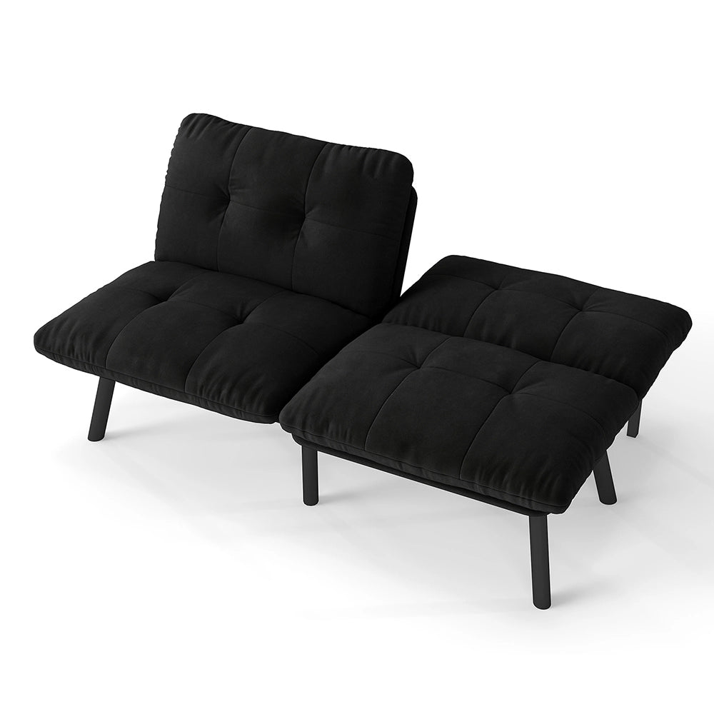 Divano letto - Xylo - 2 posti pieghevole nero futon poco ingombrante
