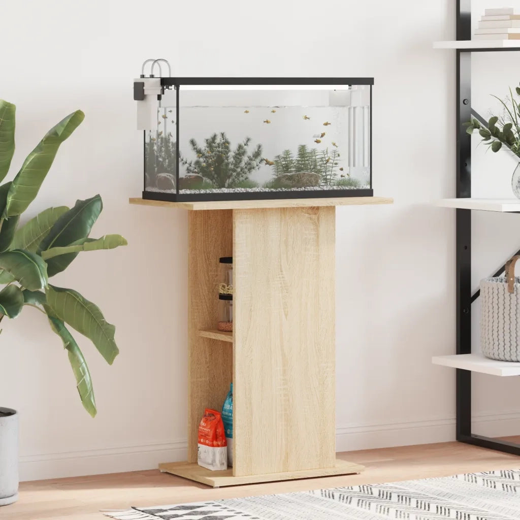 Supporto per acquario in rovere Sonoma 60,5x36x72,5 cm in legno ingegnerizzato 833642