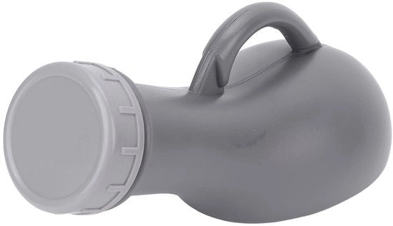 Contenitore urinario con coperchio - Idoneo per uomini - Maniglia - Materiale plastico - Duraturo - Adatto per anziani e persone a letto