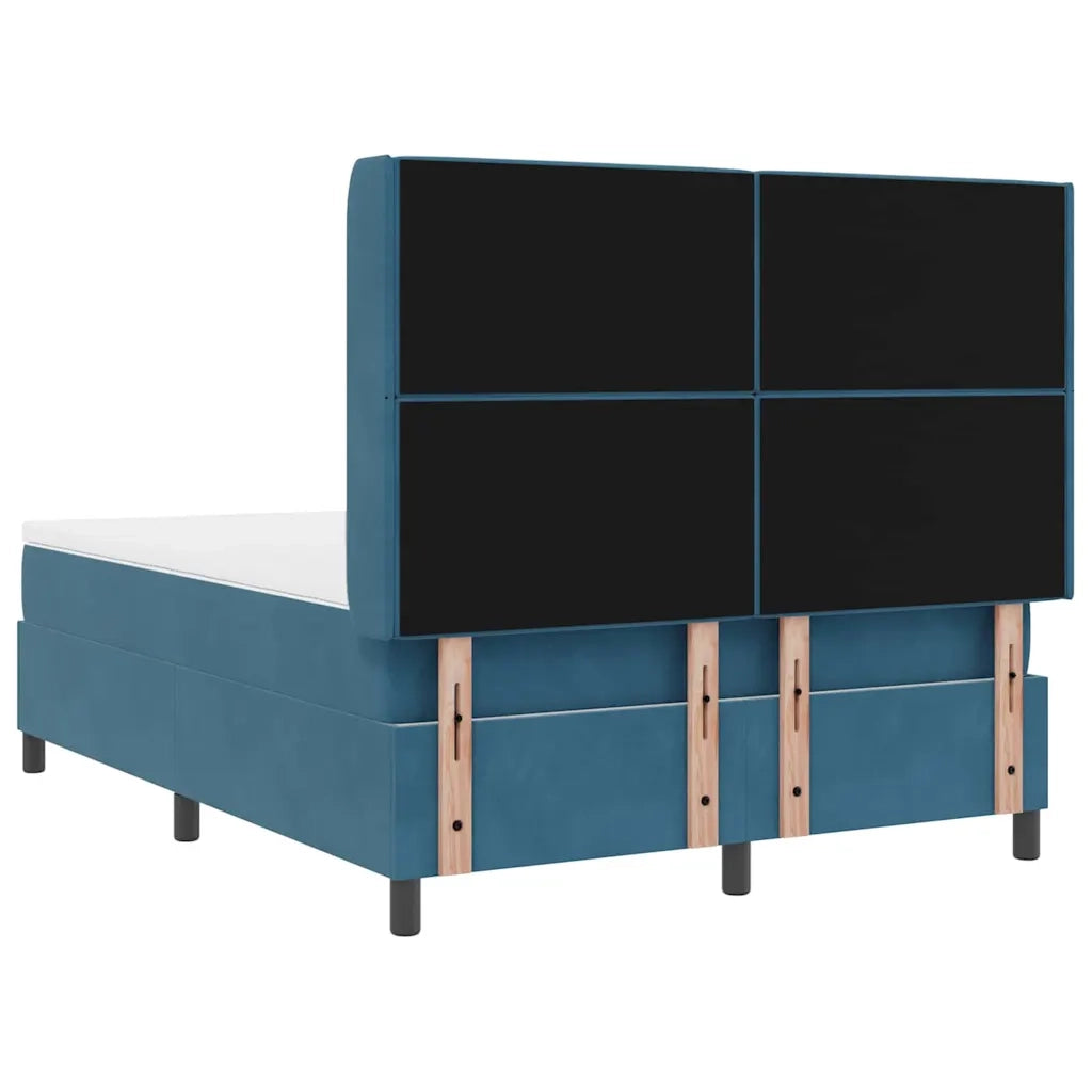 Letto a molle con strisce LED Blu 140 x 190 cm Velluto 3343812
