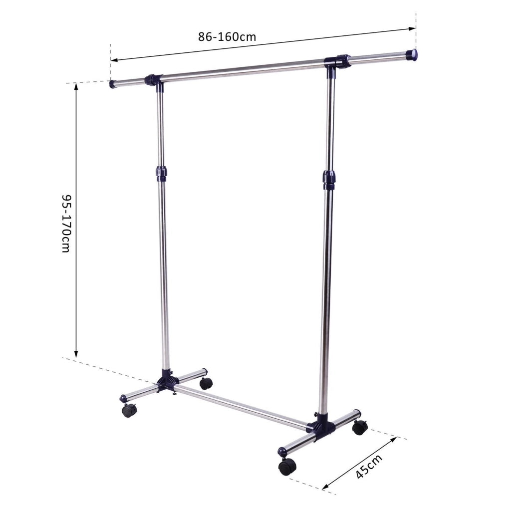 Appendiabiti a rotelle regolabile in altezza ¨C Minimal ¨C 95x45x170 cm