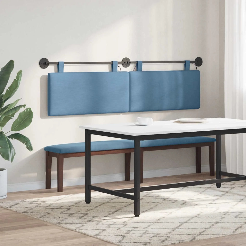 Testiera sospesa Con luce LED Blu Tessuto in Cords 3424329