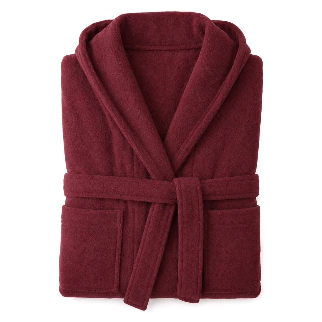 Satina, Accappatoio 100% Cotone con Cappuccio, Rosso Bordeaux