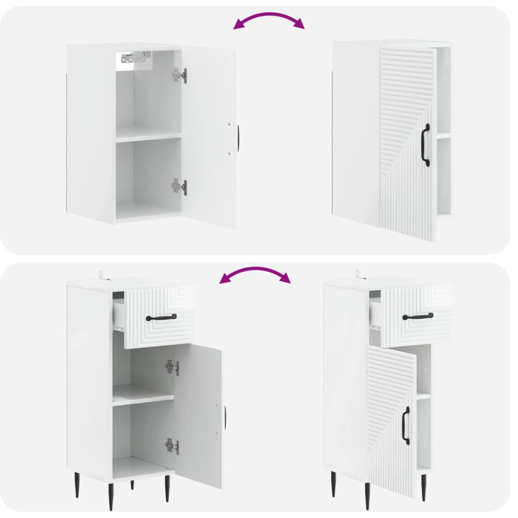 Set di armadietti da bagno in 3 pezzi HAARLEM Bianco Lucido 3417778