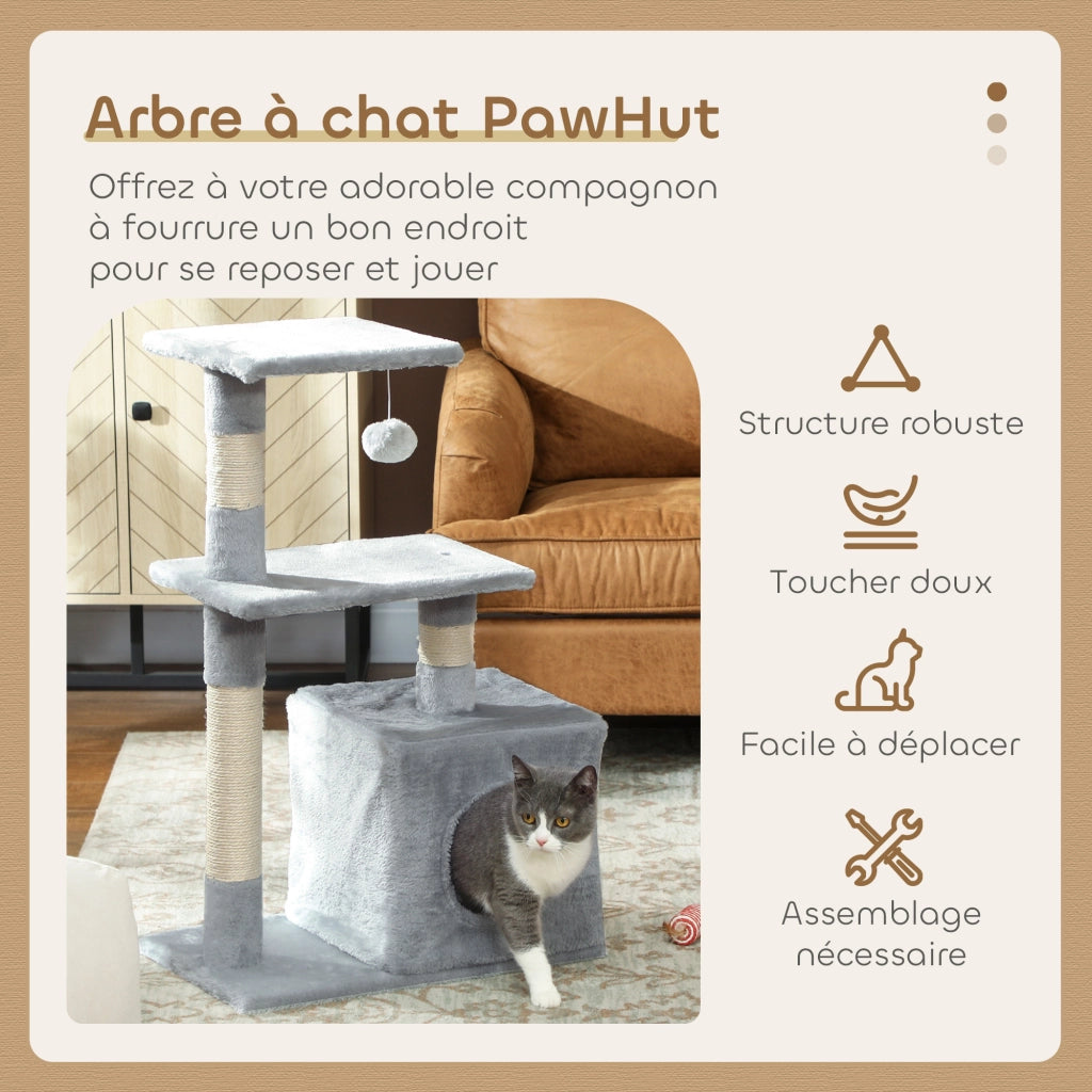 Arbre ¨¤ chat con piattaforme ¨C zephmum ¨C grigio, 50x30x81,5cm