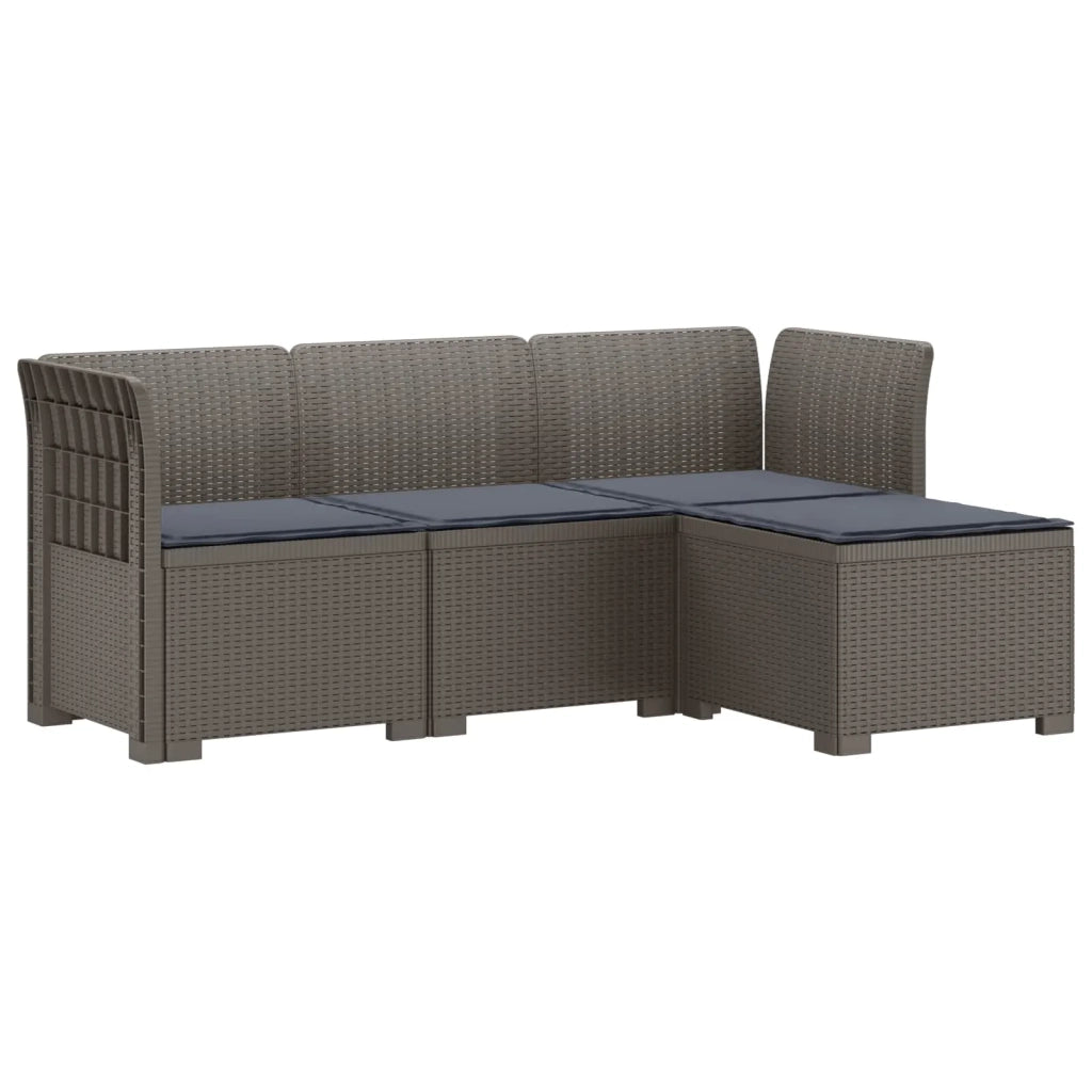 Divano da giardino 4 posti con cuscini aspetto rattan PP 3443941