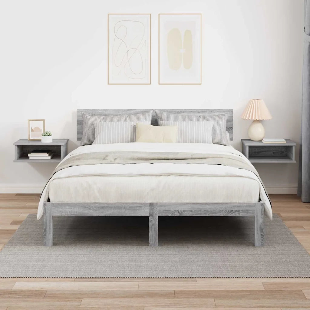Set di 2 Comodini | Armadio da Notte | Mobiletto da notte Grigio Sonoma 40 x 31 x 15 cm Legno multistrato