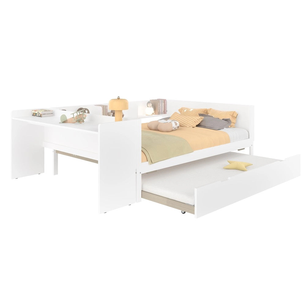 Letto con Scrivania e Rollbett ¨C MINIMAL ¨C Pino Bianco 140x200