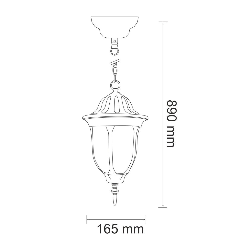 Lampada sospesa esterna Florencja patina 1 luce E27 Polux