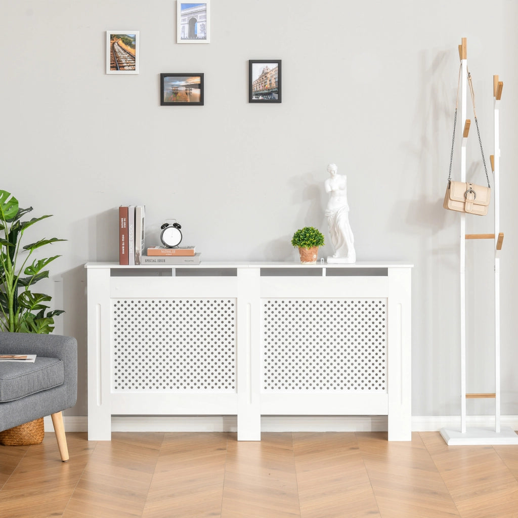 Copritermosifone MDF ¨C Xylo ¨C Bianco 151,5x19x82 cm con Listelli