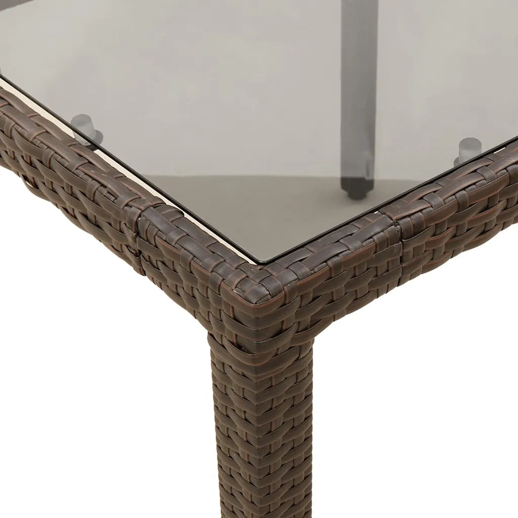 Set da Pranzo da Giardino 3pz con Cuscini Polyrattan e Vetro 3278549