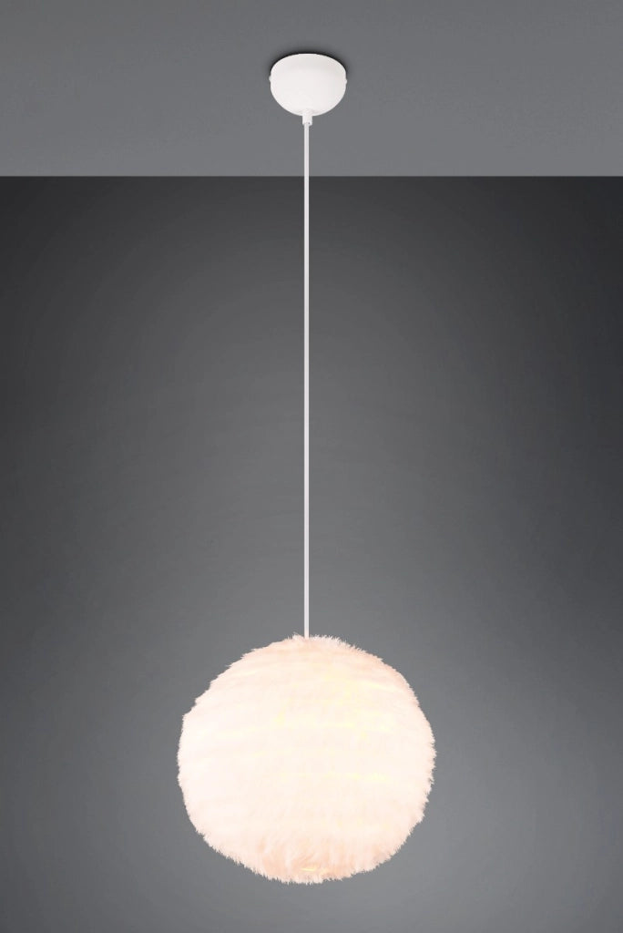 Lampada a sospensione FURRY peluche bianco Ø35 E27