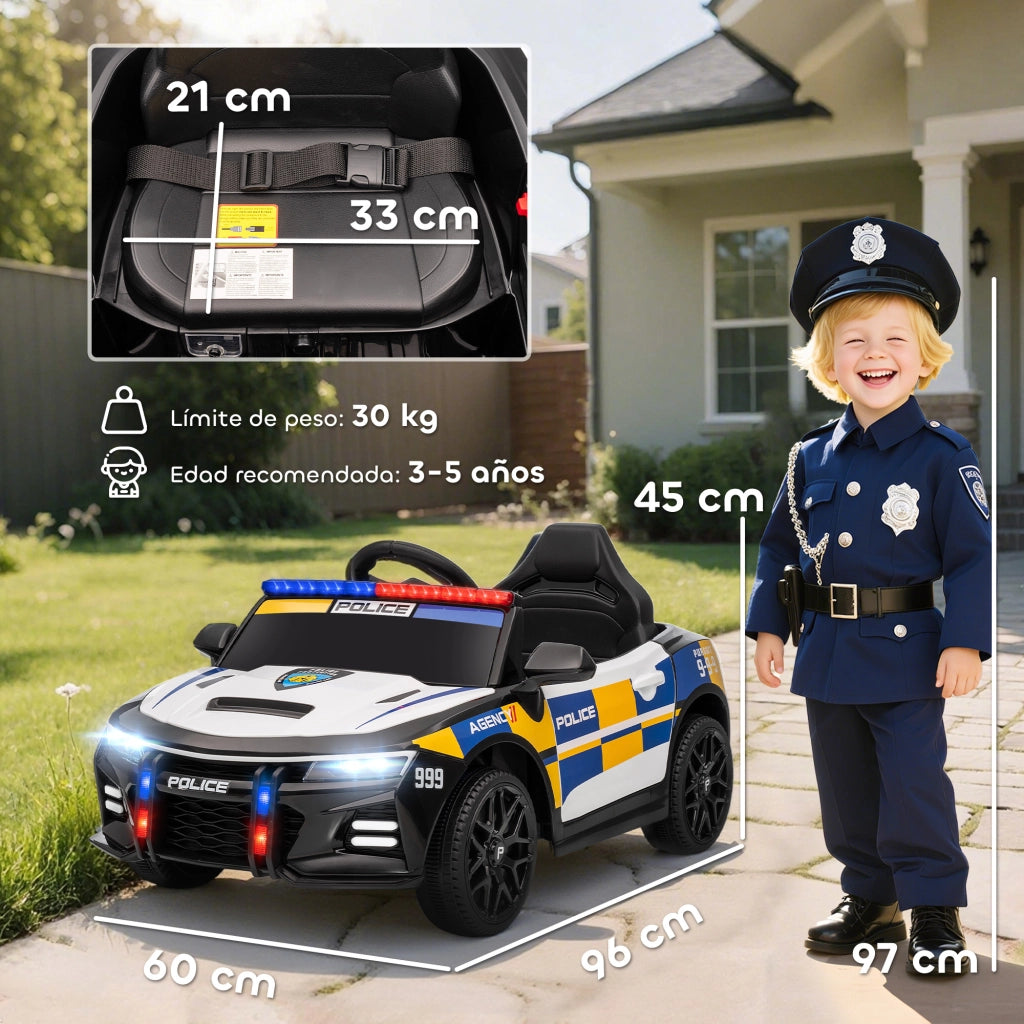 Auto Polizia Elettrica per Bambini ¨C zephmum ¨C Multicolor 96x60x45cm