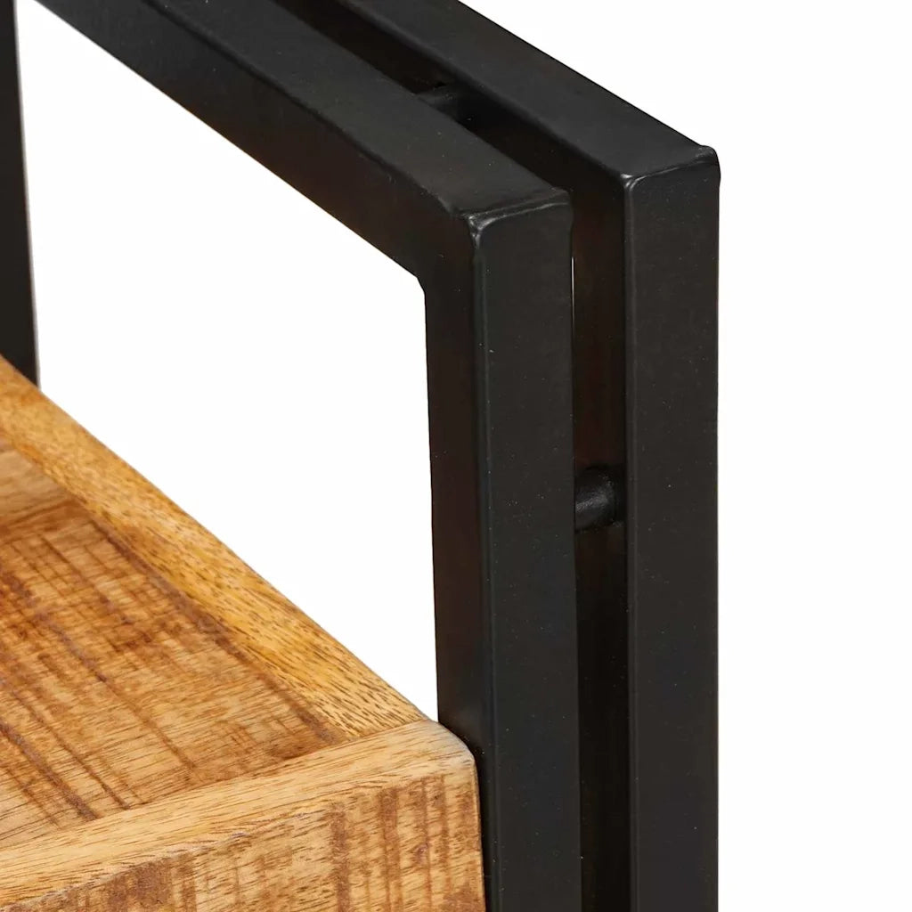 Comodino 2 pcs Marrone e Nero Legno di mango massello 4016731