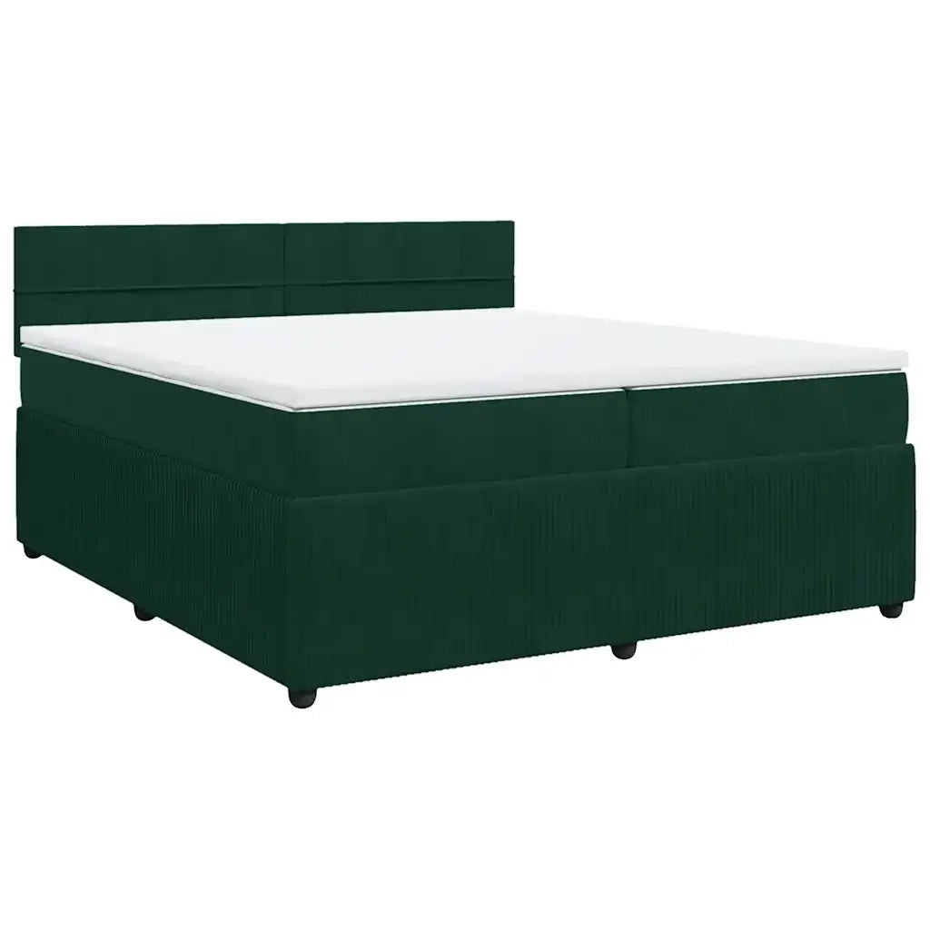Giroletto a Molle con Materasso Verde Scuro 200x200 cm Velluto 3290133