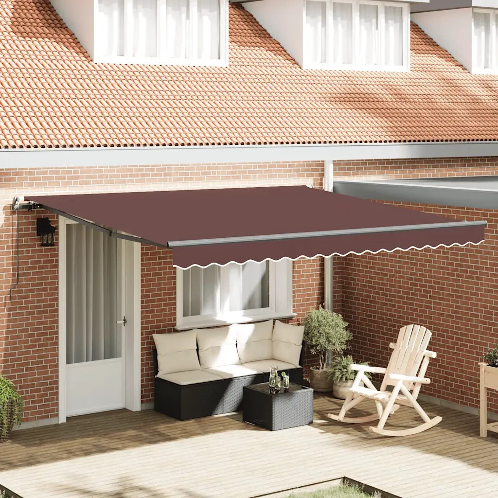 Tenda Sole Retrattile Manuale 400x300 cm Marrone 3310208