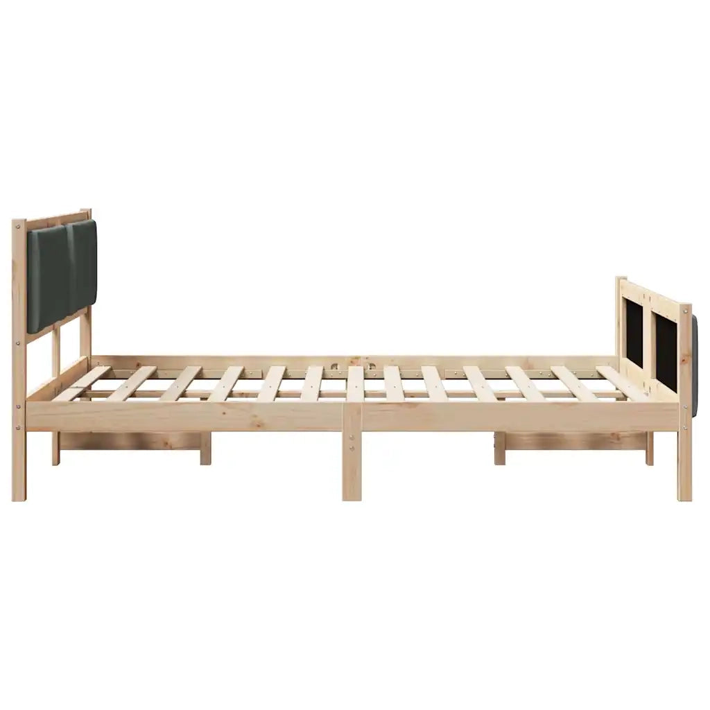 Letto matrimoniale | Letto per adulti | Struttura del letto Grigio scuro 150 x 200 cm Tessuto