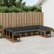 Set di divani da esterno con cuscino 10 pcs Naturale e Nero 3382240