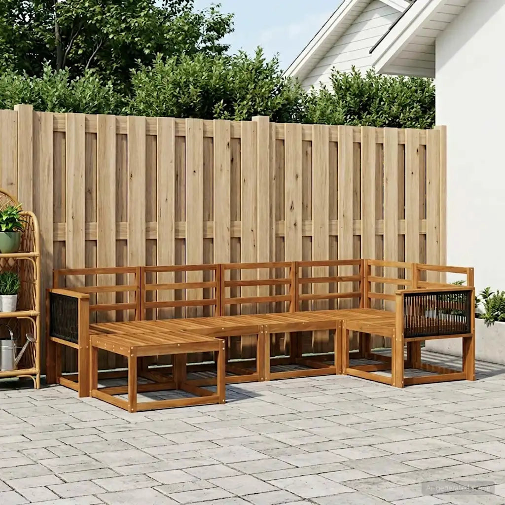 Set di divani da esterno 6 pcs Naturale