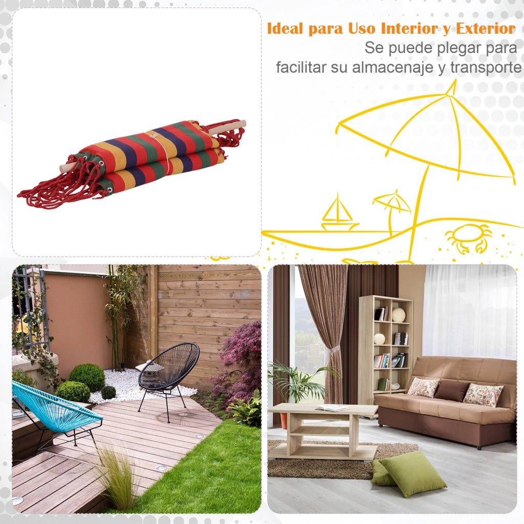 Sedia a dondolo sospesa ¨C zephmum ¨C Multicolor, tessuto di cotone e poliestere, 100x60x100 cm