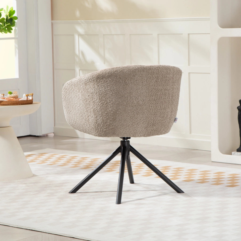 Poltrona ¨C Minimal ¨C Tessuto, Girevole, Beige