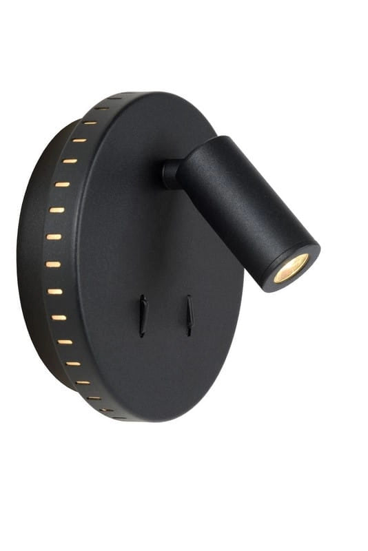 Applique Lucide Bentjer LED 6W 3000K nera con interruttore