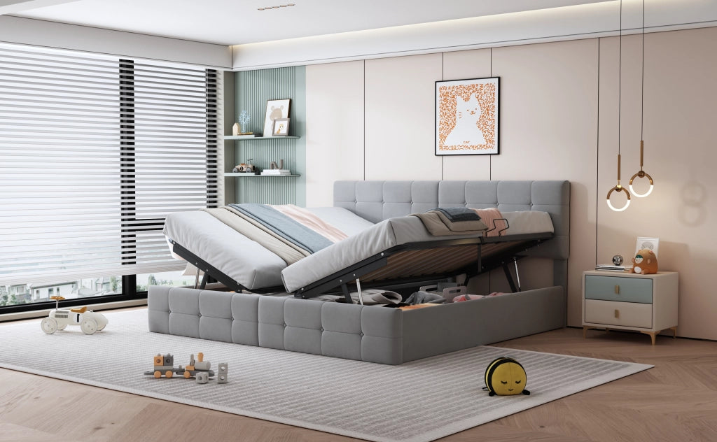 letto imbottito velluto grigio 180 x 200 cm