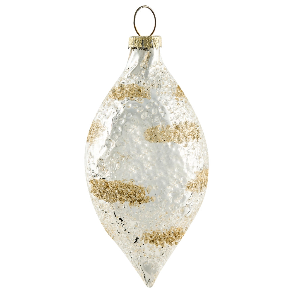 Set di 25 palline di Natale in vetro da appendere all'albero di Natale in stile tradizionale glamour trasparente e dorato