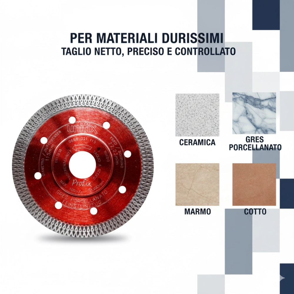 Disco diamantato per gres, marmo e cotto Ø 115 x 22 x 1,5 mm