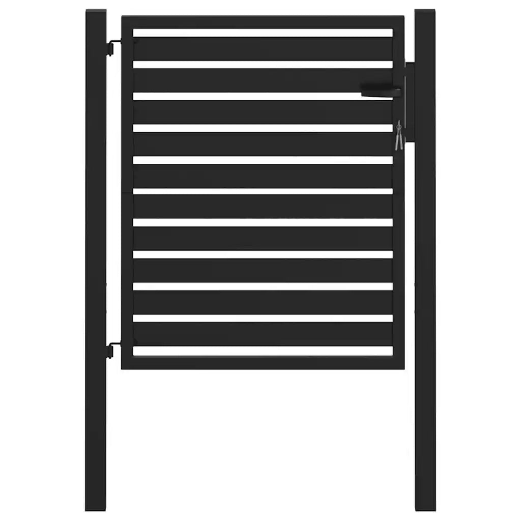 vidaXL Cancello da Giardino con Serratura Nero 100x100 cm in Alluminio