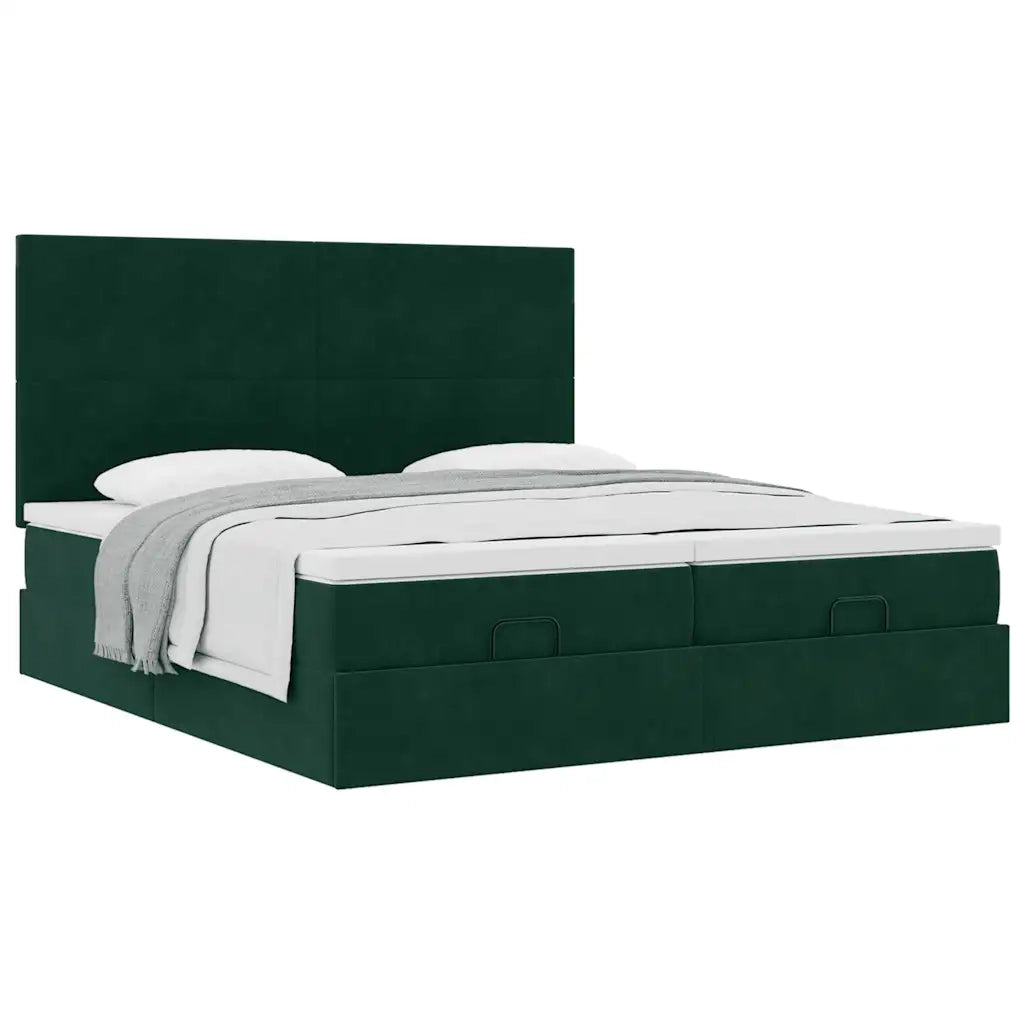Struttura Letto Pouf con Materassi 160x200 cm Velluto 3313751