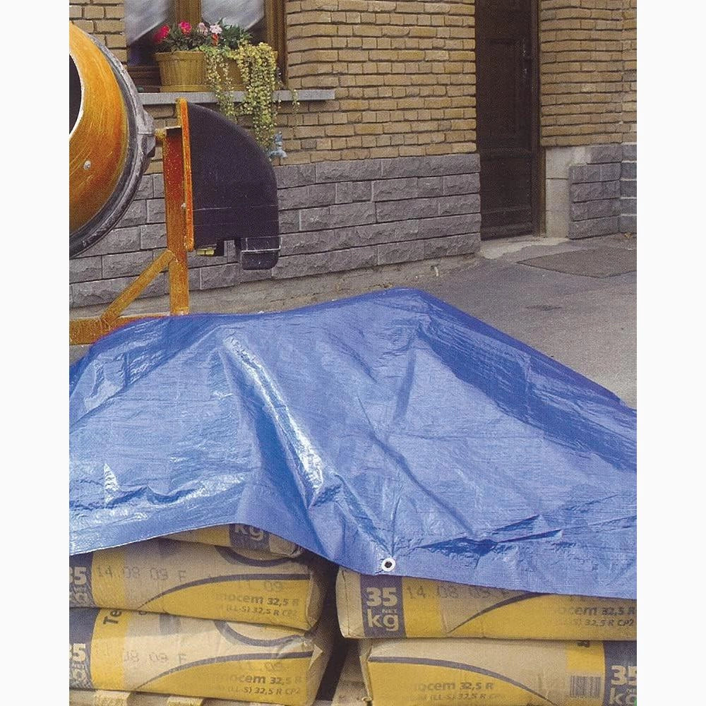 Telo Telone occhiellato Blu 40 gr/mq Multiuso impermeabile in Polietilene 3x4 mt