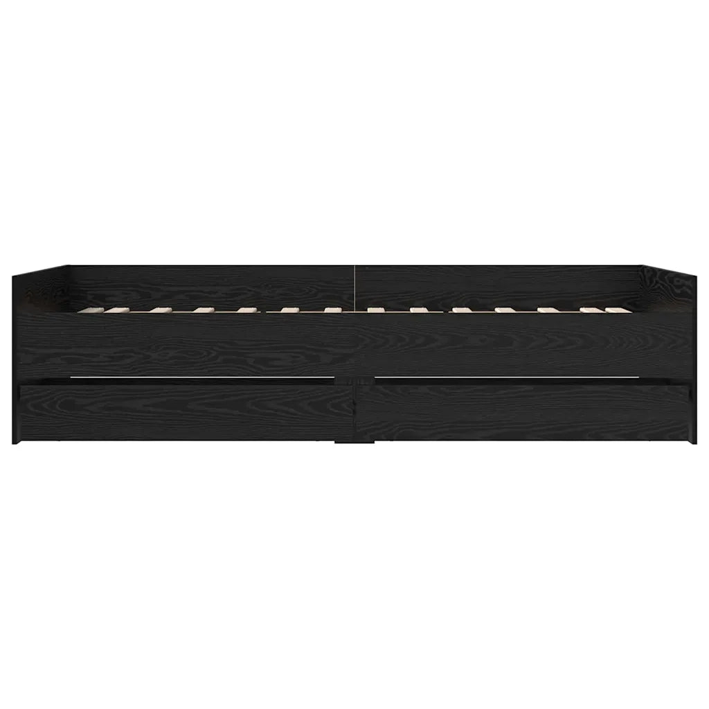 Struttura del letto-Giroletto Rovere Nero 90 x 200 cm Pino massello